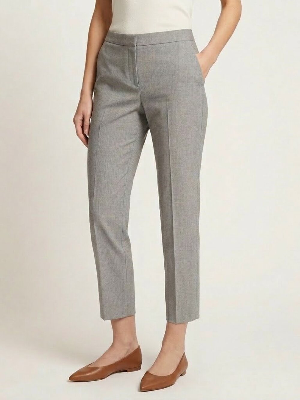 Theory ITEM CRPD Pants BETOKEN Fabric ~ Light Heather Style No E0701221 Sz 4 NWT